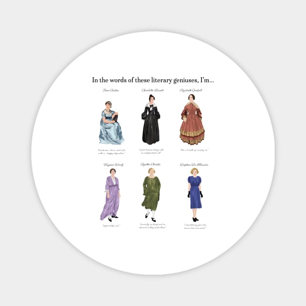 Six Iconic Female British Writers Magnet by AnnalisaCaroline